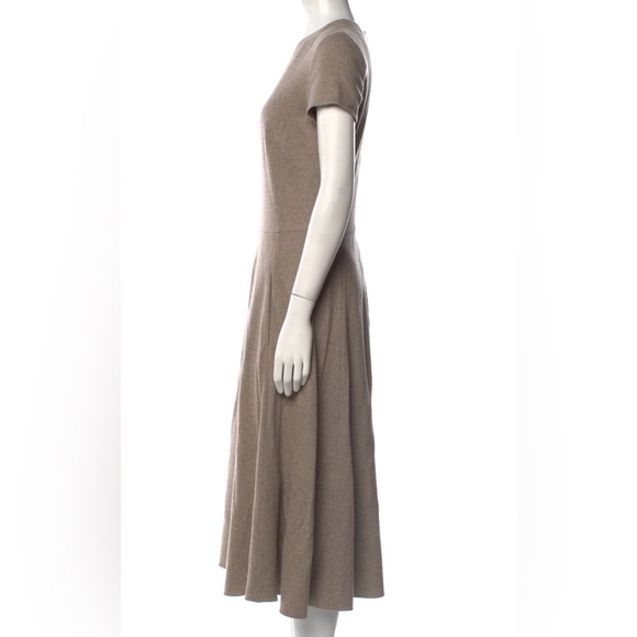 ❌❌RALPH LAUREN COLLECTION MARGARET TICKWEAVE JERSEY SHORT SLEEVE MIDI DRESS - Picture 7 of 9